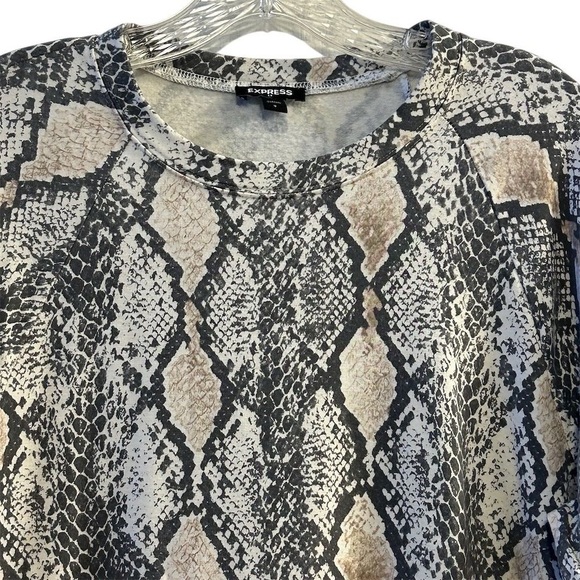 Express Women's Snake Print Long Sleeve Blouse Size S Multicolor - Picture 2 of 8